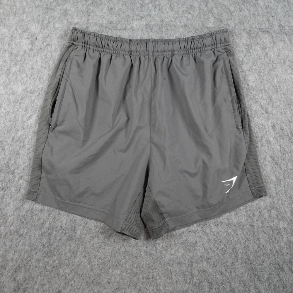 Gymshark Shorts Mens Small Gray Sport Mesh Detail Pockets 5.5" Athletic Gym